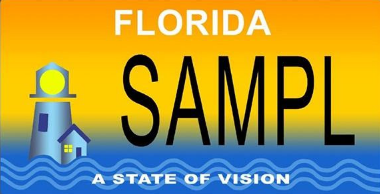 Sample Florida "State of Vision" License Plate
